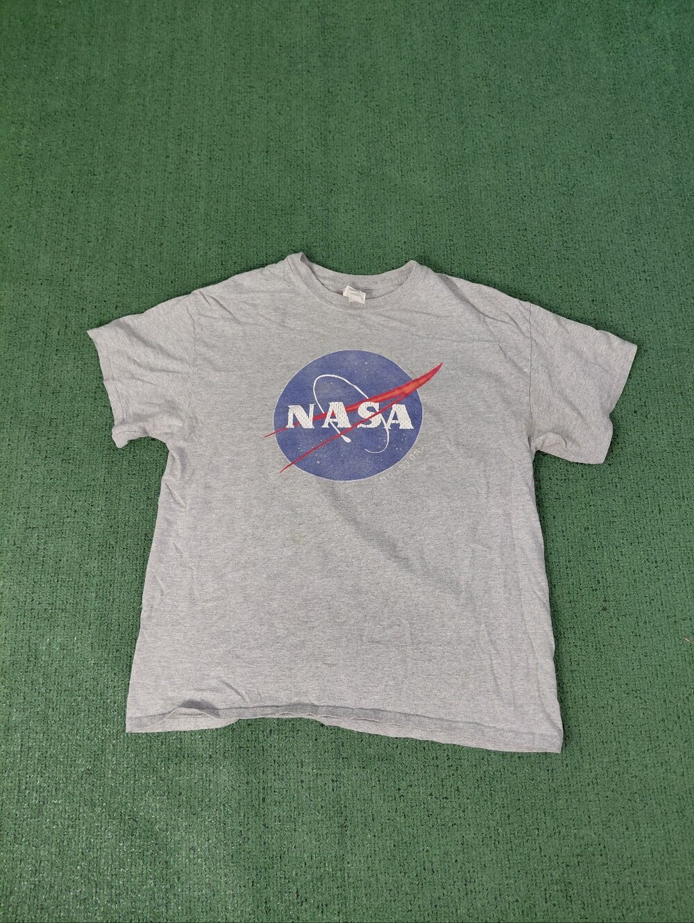 NASA Houston Logo Space Astronaut Gray T Shirt Sz Large